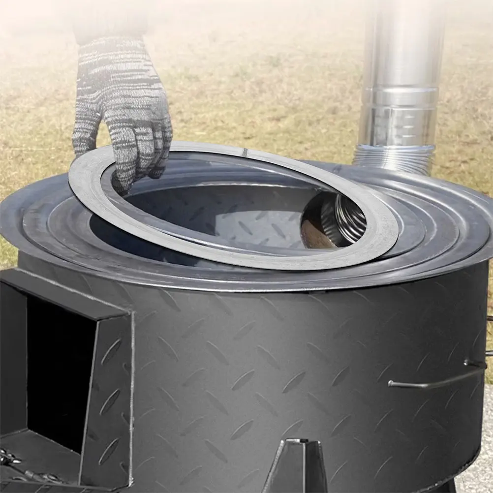 Universal Iron Burner Rings Stove Pipe Ring Chimney Gasket Coal Stove Flue Collar Wood Burner Accessories Cooking