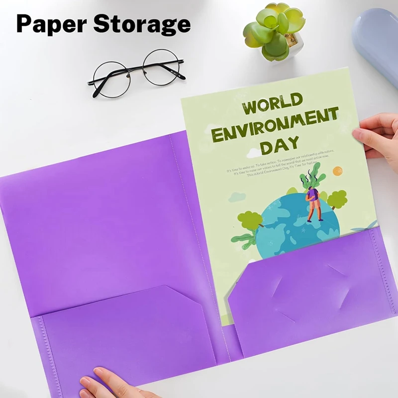 Pastas com bolsos, 25 pacotes de pastas de 2 bolsos cabem em tamanho carta, pasta de arquivo com bolsos para escola, escritório, casa