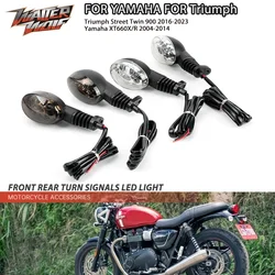 Front Rear LED Turn Signals Light For Triumph Street Twin Scrambler 900 For YAMAHA XT660X XT660R Accessories Motorcycle Flasher