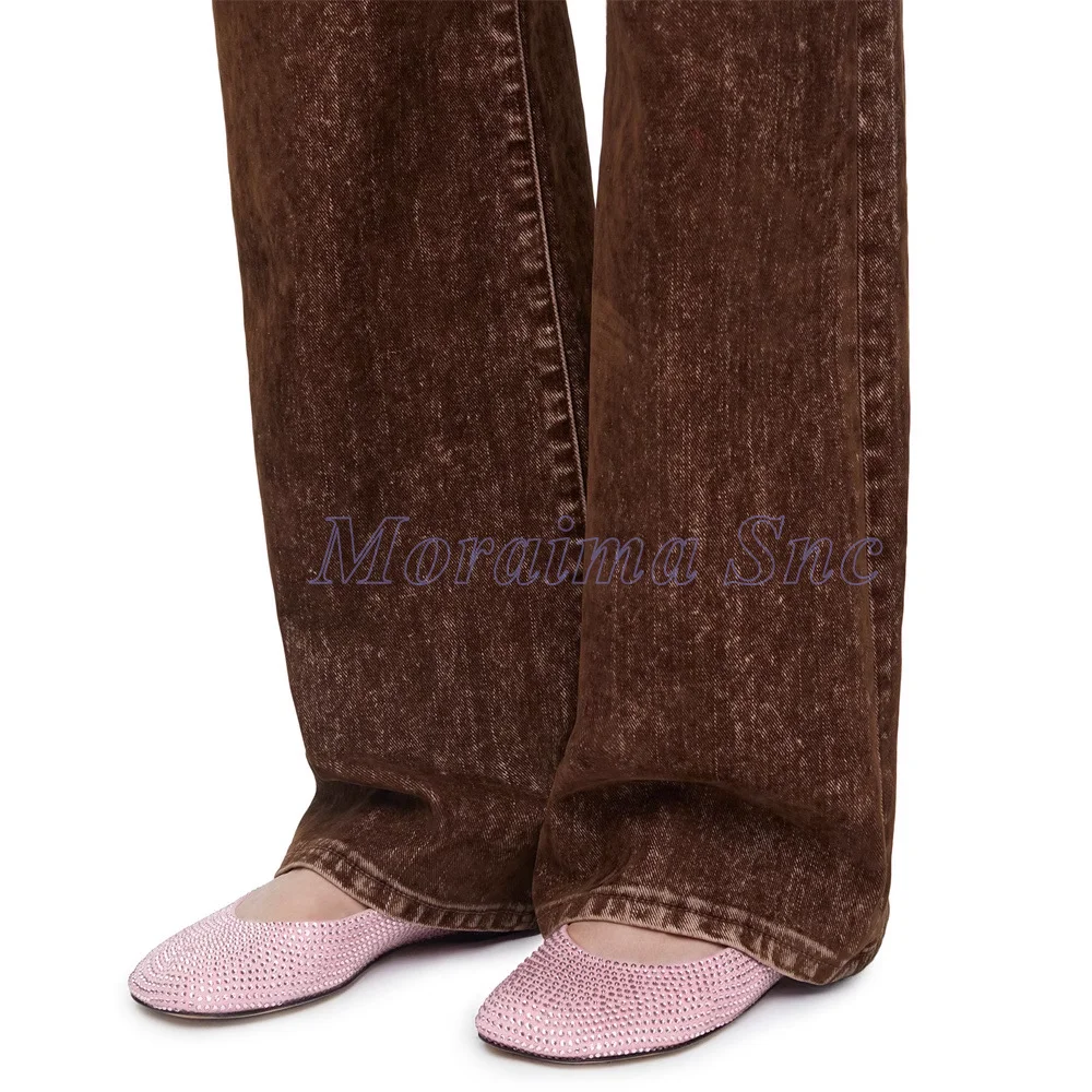 أحذية باليه فاخرة كاملة كريستال بلينغ مسطحة مع الانزلاق الضحل على أزياء النساء ماري جينس حفلة المدرج 2026 الوافدين الجدد في الهواء الطلق #4