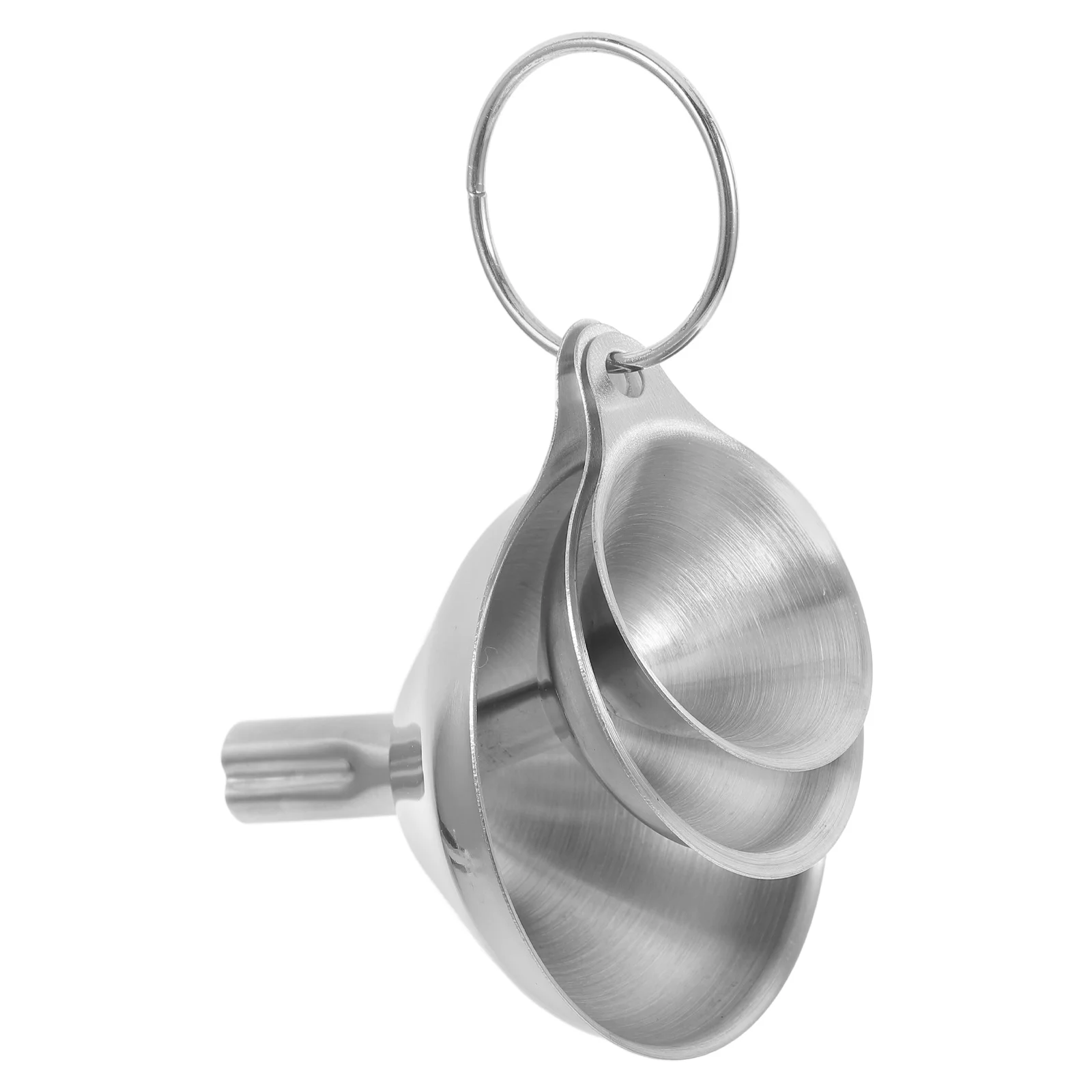 

1 set Stainless Steel Funnel Set Small Filter for Oil Bowl Engine Metal Kitchen Gadgets Liquid Transferring Tool