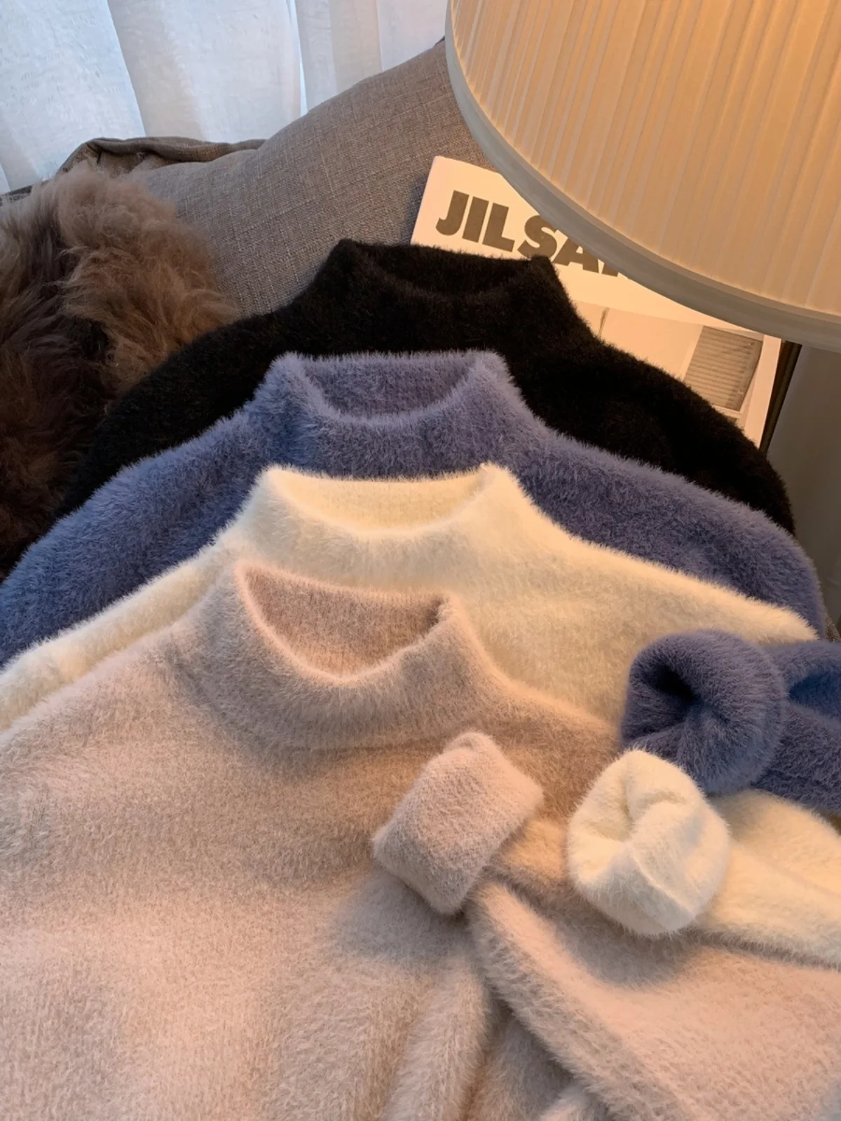 

Spring Sle Soft Squirrel Fur f High Collar Sweater Hooded Women's Clothing Comfortable Fit Crew Ne Knitwear for Ladies