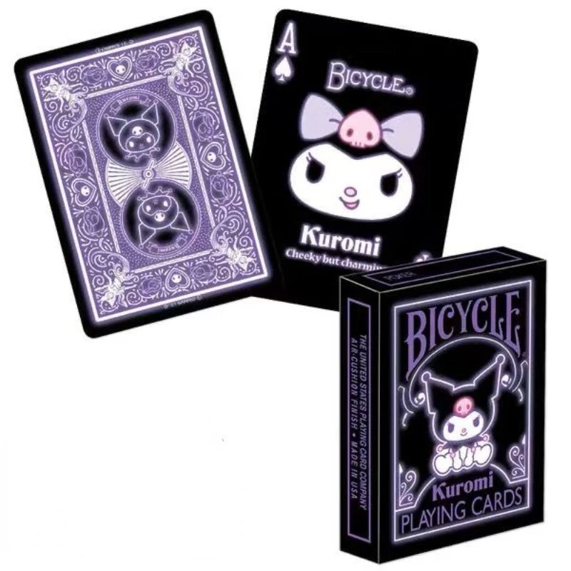 Sanrio  Kuromi  Cartoon Creative Exquisite Fun Sweet Cool Dark Limited Portable Poker Card Entertainment Party Toy Dormitory