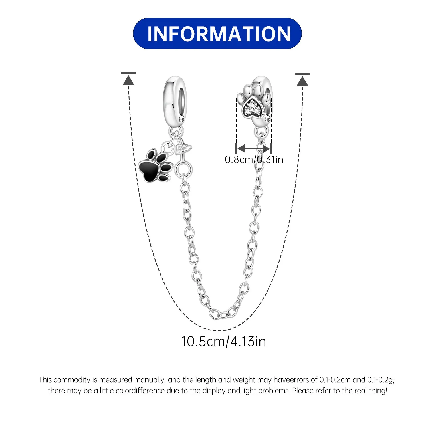 925 Sterling Silber Zirkon Pfirsichherz Ewiger Schmetterling Sicherheitskette Passend für Original-Armband DIY Schmuck-Befestigungs-Charm 2026 – Detail 38