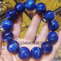 10-20mm Natural Mexico Succinum Beeswax Blue Amber Beads Bracelet Meditation Calming Christmas Dark Matter Diy Buddhism Cuff Men