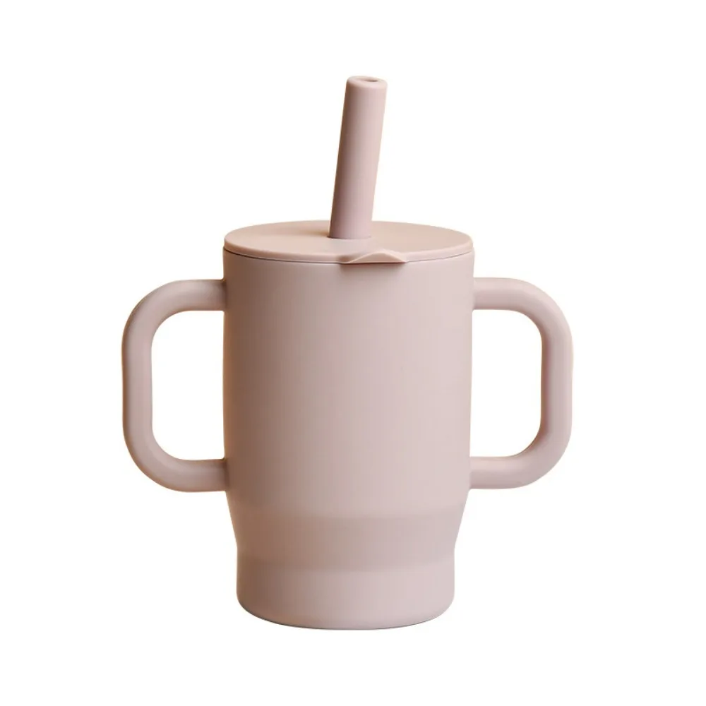 

Baby Tableware Food Grade Silicone Baby Sippy Cups Heat-resistant 180ml Baby Straw Cup Unbreakable Drop-proof Feeding Cup Snack