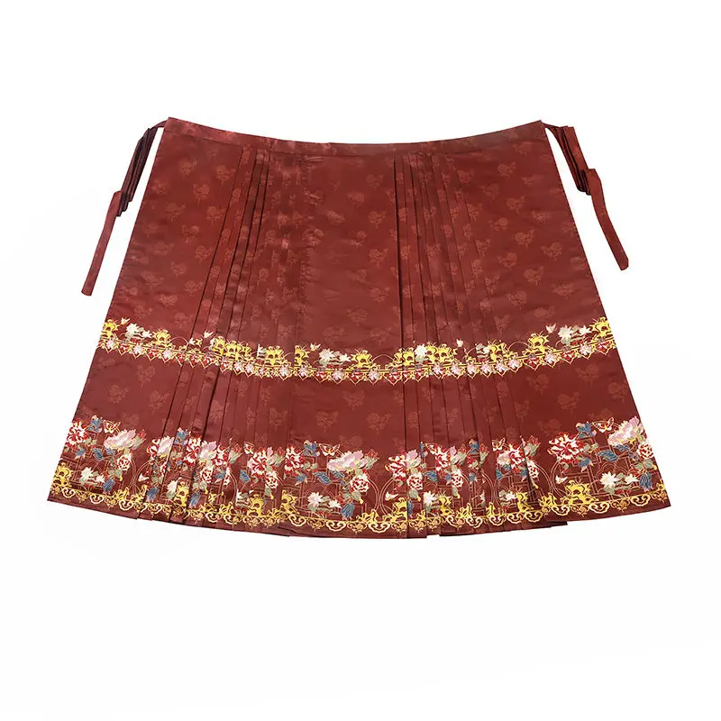 

Peony Fairy Hanfu Female Aircraft Sleeves Woven Gold Makeup Flower Horse Face Skirt Embroidered Long Daily Style Printing and Dy