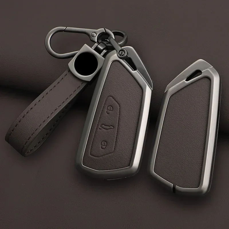 

Fashion Zinc Alloy Car Key Case Cover Shell For VW Volkswagen Golf 8 2020 Skoda Octavia A8 2021 SEAT Leon MK4 Holder Accessories