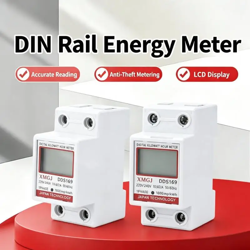 【L】220V Single Phase Electric Energy Meter KWh Meter Submeter Electrical Sub Meter For Electric