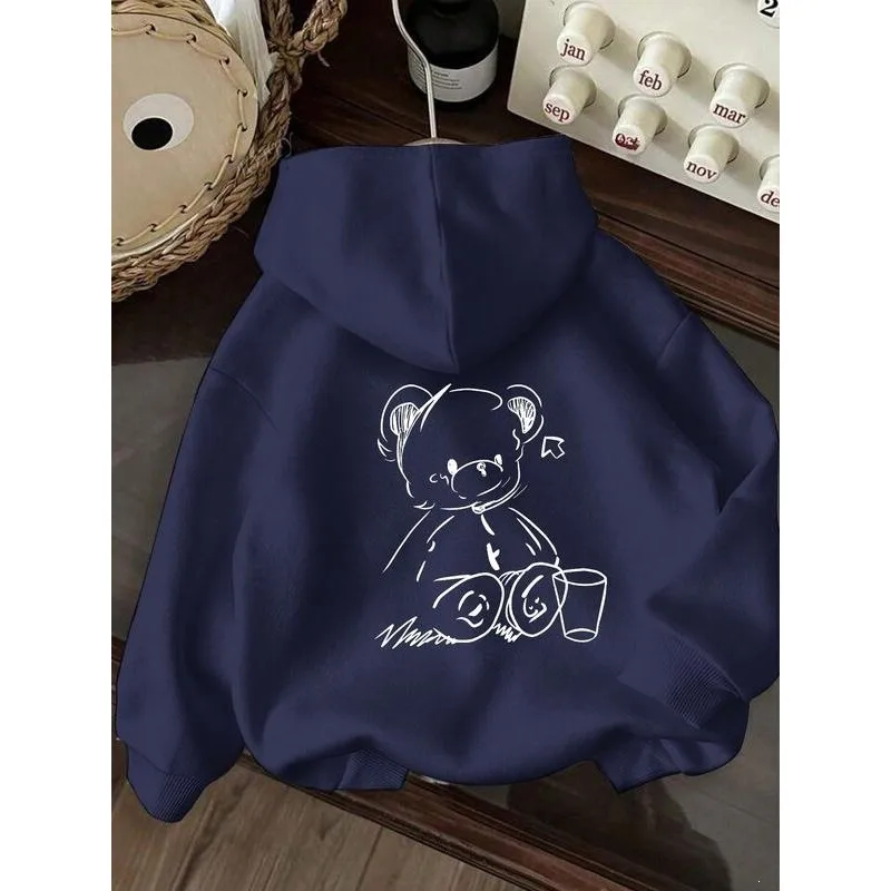

Cartoon Bear Hoodie Women's Sweatshirt with Hat Spring 2026 Fashion Ladies' Clothing Comfortable Soft Material