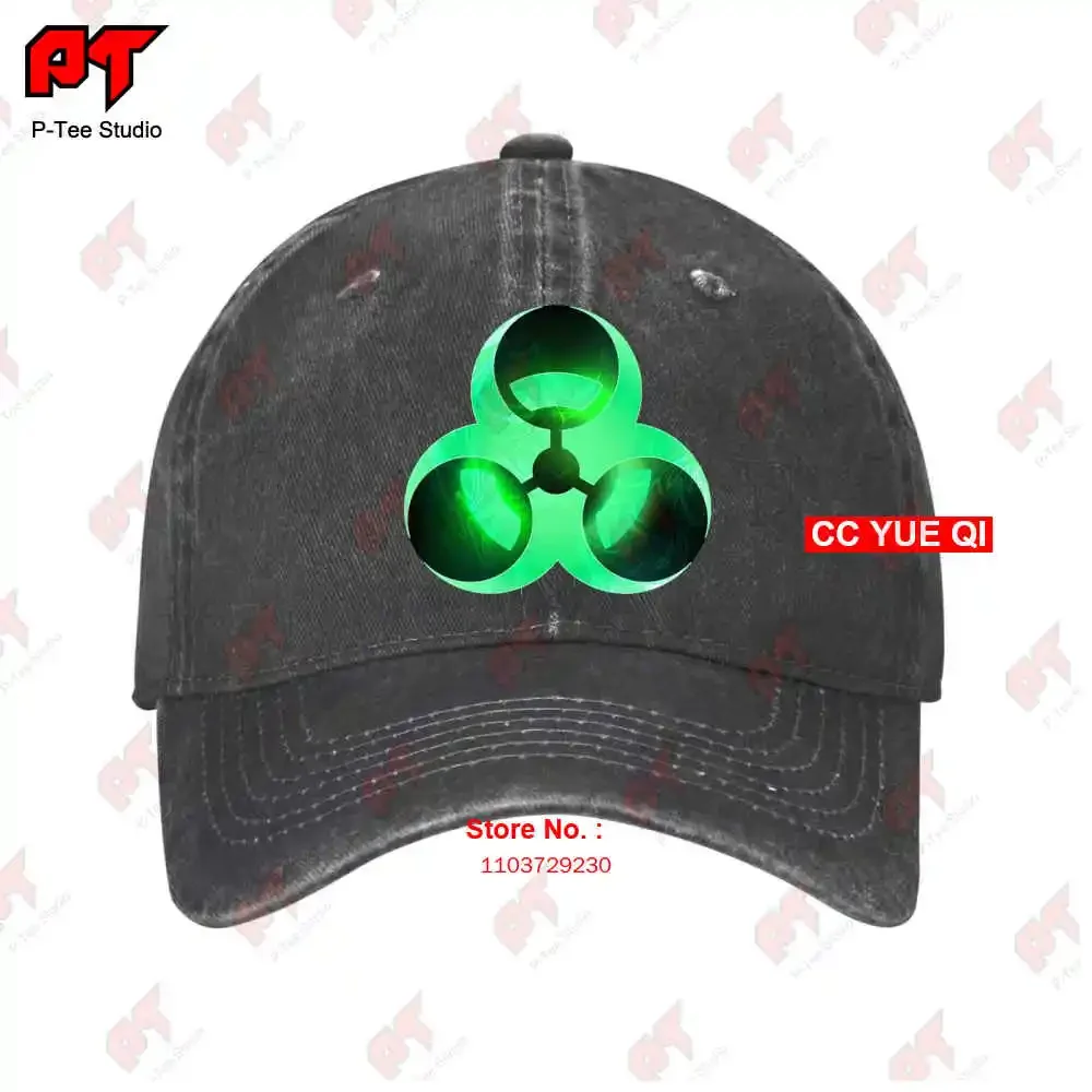 Biohazard Toxic Waste Symbol Green Cool Danger Warning Radioactive Logo Baseball Caps Truck Cap T2B9