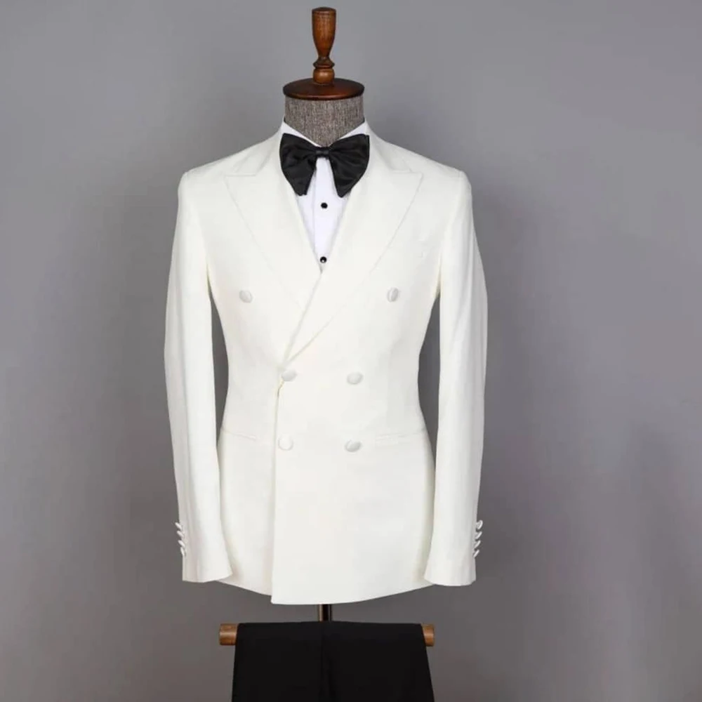 

Мужской свадебный костюм высокого качества: двубортный приталенный пиджак и брюки, элегантный комплект из 2 предметов