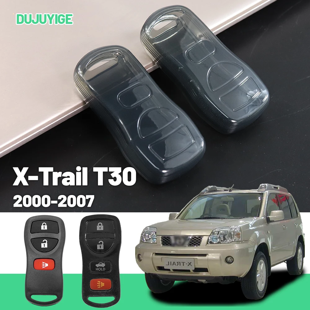 

Прозрачный чехол для ключей из ТПУ для Nissan X-Trail T30 2000-2007, защитный чехол для брелока, автомобильные аксессуары 2001 2002 2003 2004 2005