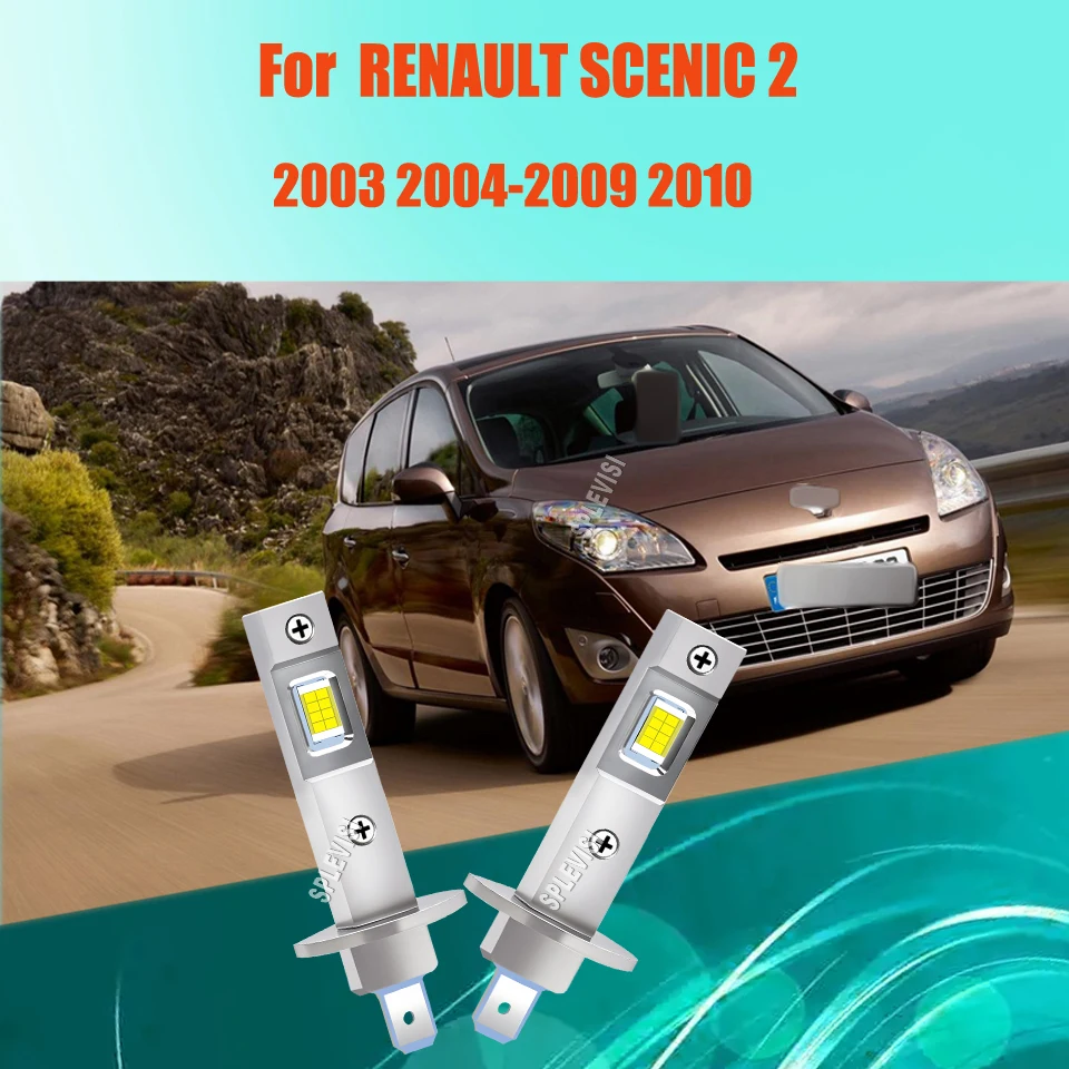 

12v 80W H1 LED Headlight High Beam aluminum body and a copper base board to prevent overheating For RENAULT SCENIC 2 2003-2010