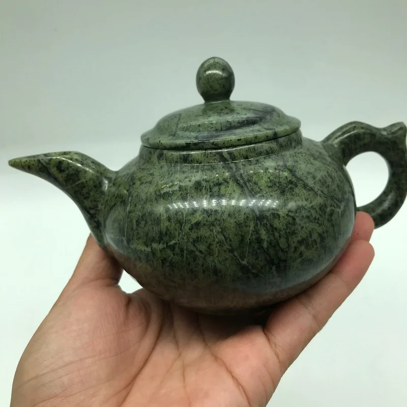 Juego de tazas de vino de piedra de rey de Medicina Tibetana Natural con serpentina magnética, taza de té de Jade, Color Jade Natural al azar