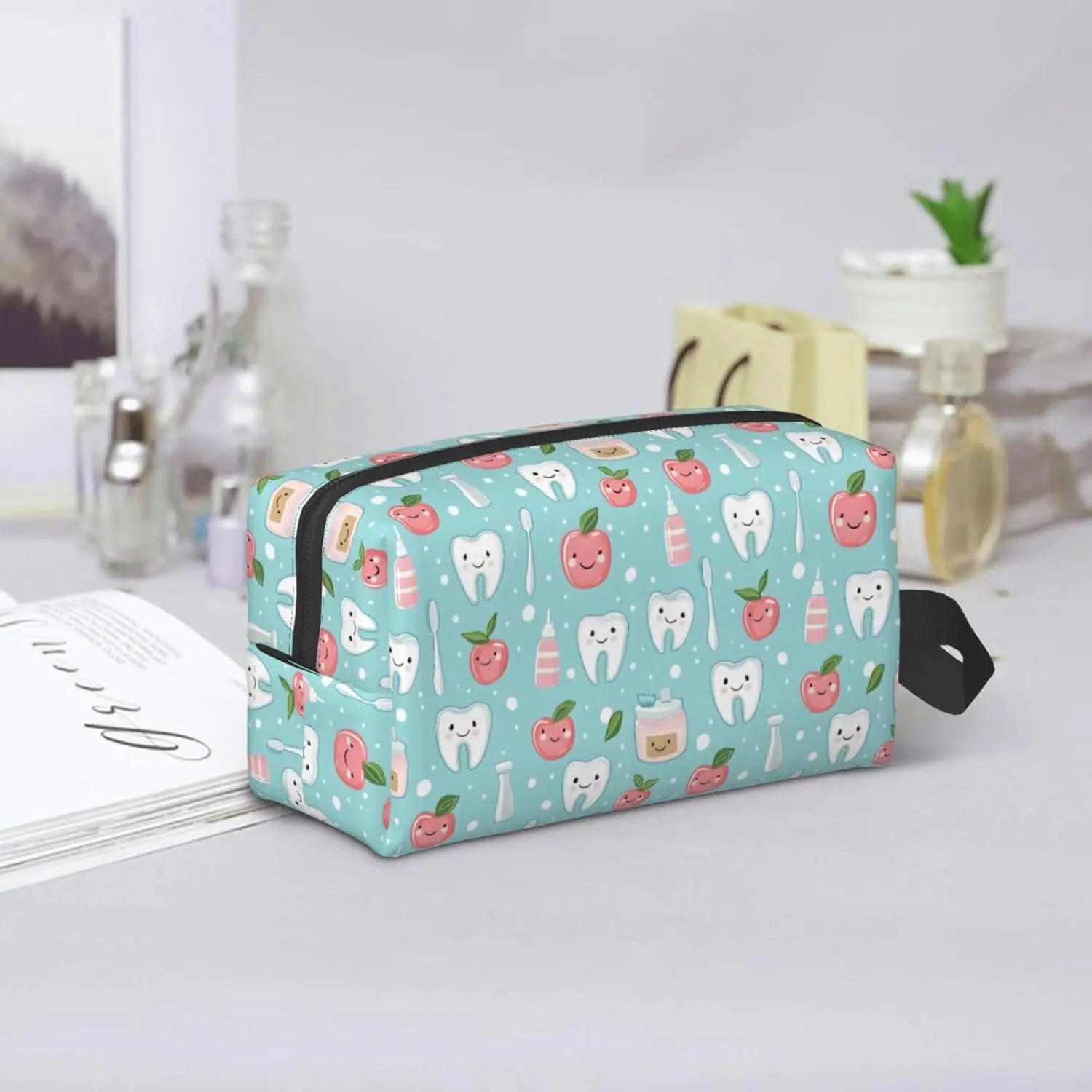 

Cute Toothbrush Teeth Print Toiletry Bag for Men Women, Travel Toiletries Bags Cosmetic Bag, Hanging Toiletry Shaving Bags
