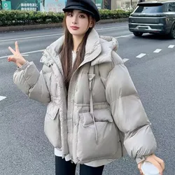 Puffer Coats Women Jacket Hooded Short Down Jacket Female 2024 Winter Windproof Down Loose and Warm Women Coat Fashion Outwears