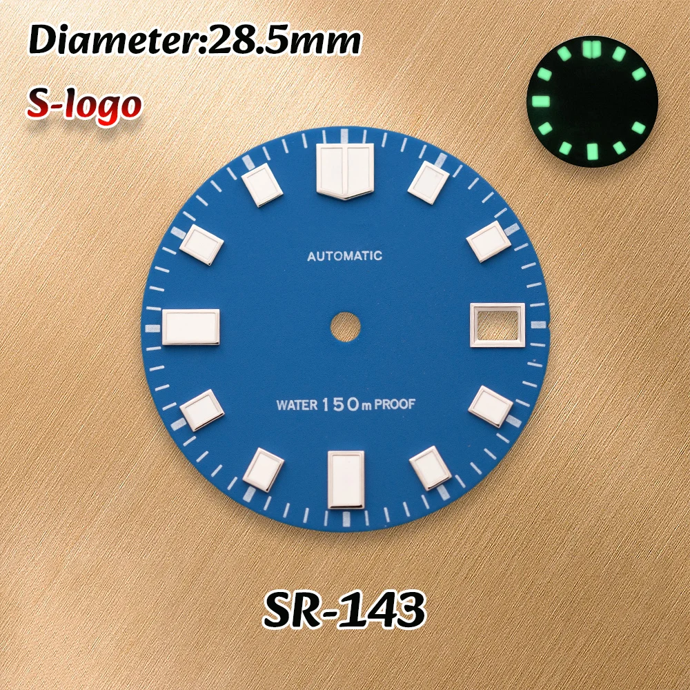 S Logo 28.5mm Matte Dial NH36/4R/7S/NH35 Movements C3 Green Luminous Watches for men Watch Modification Accessories