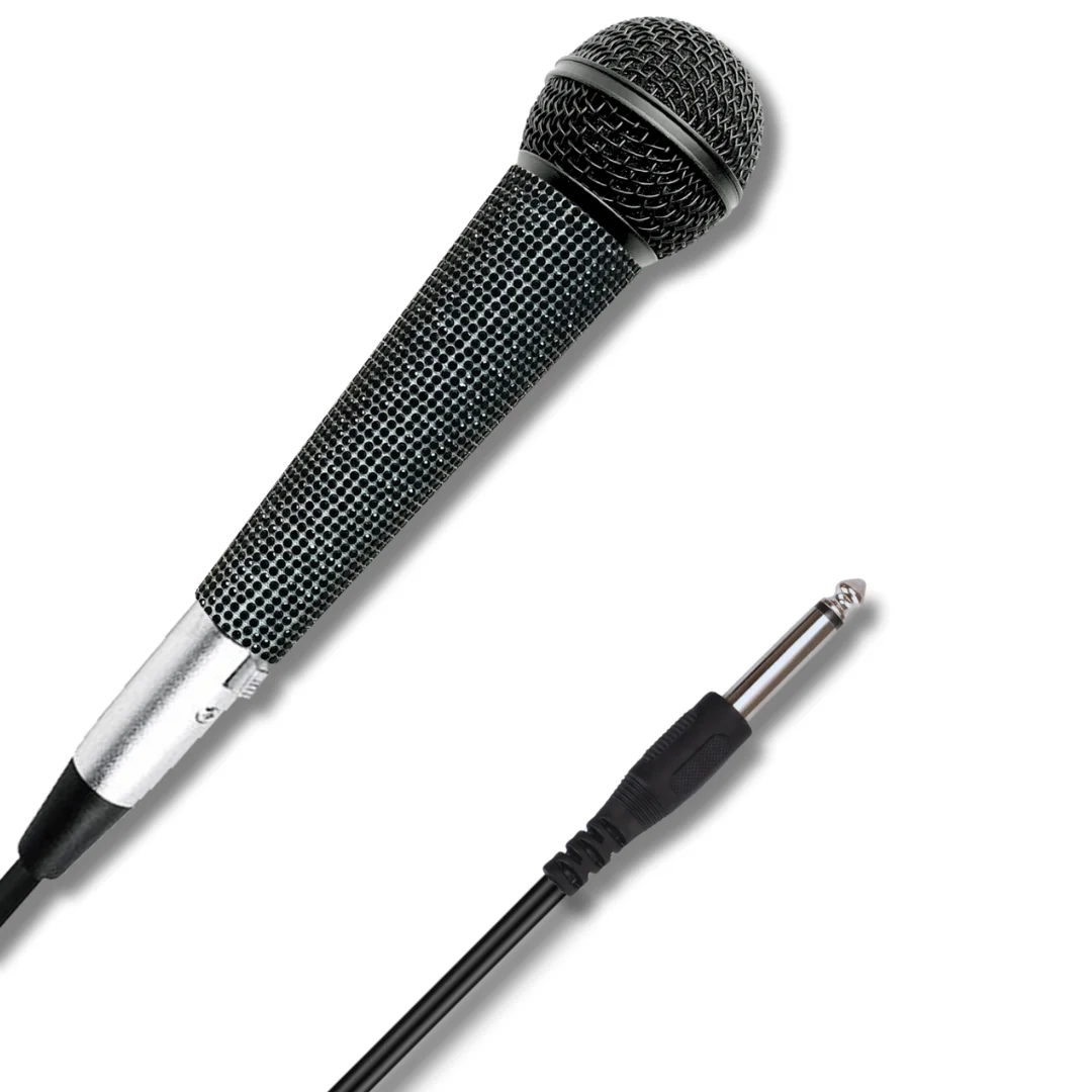 

Dynamic Vocal Microphone with XLR-1/4" Cable - Durable Metal Body, Glittering Black Handle for Powerful Stage Performances