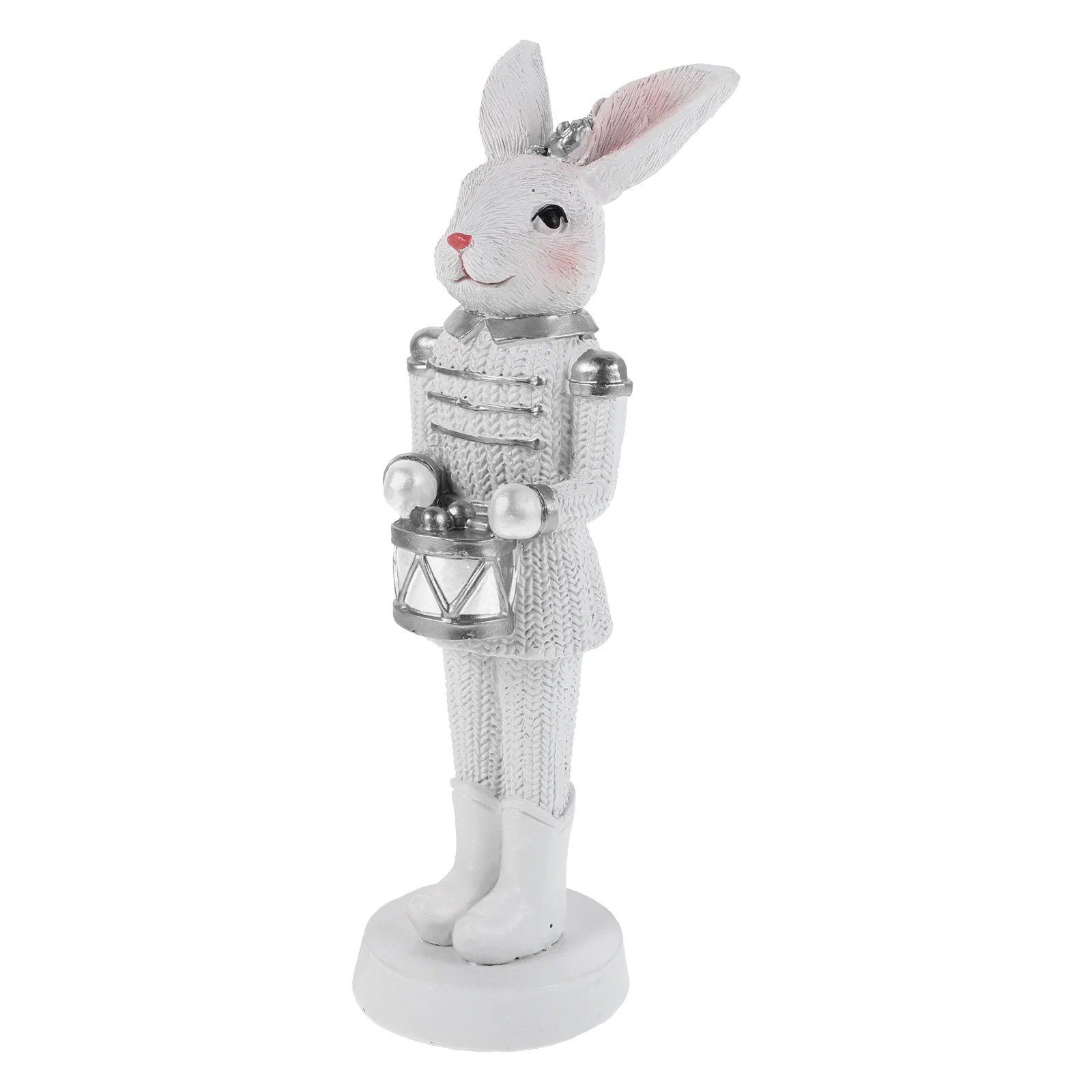 

6.7 Inch Creative Easter Bunny Nutcracker Resin Art Piece for Spring Festival Home Decor Holiday Tabletop Decoration Rabbit
