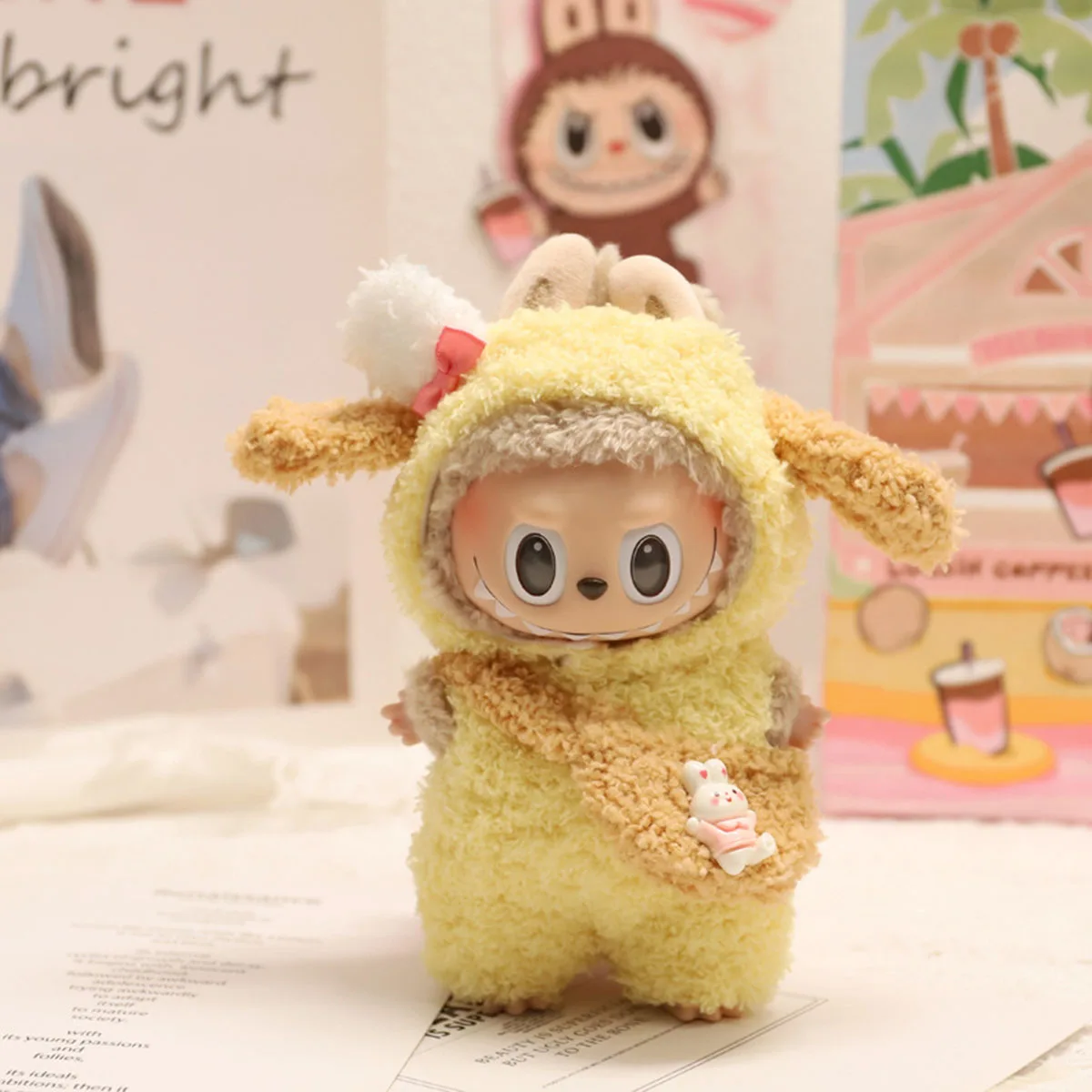 17 سنتيمتر لطيف صغير أفخم دمية الملابس الزي اكسسوارات ل دمى Labubu كعكة قبعة عباءة الملابس DIY بها بنفسك الاطفال هدية ﻿