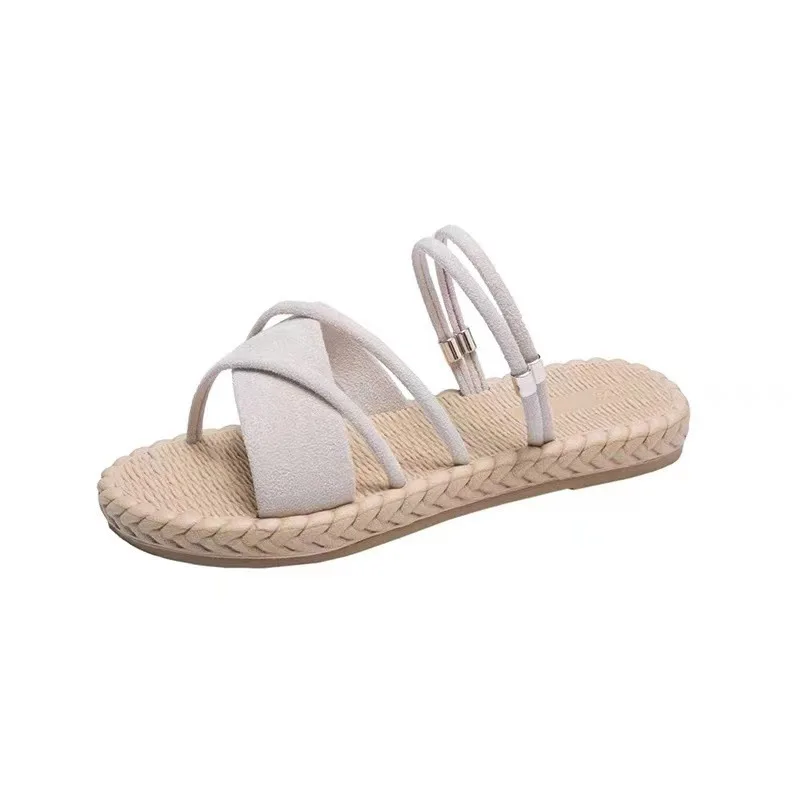 Sommerschuhe Frau Sandalen flache Sandalen Mujer dünne Streifen Gladiator Strands andalen Damen Flip Flops Rutschen