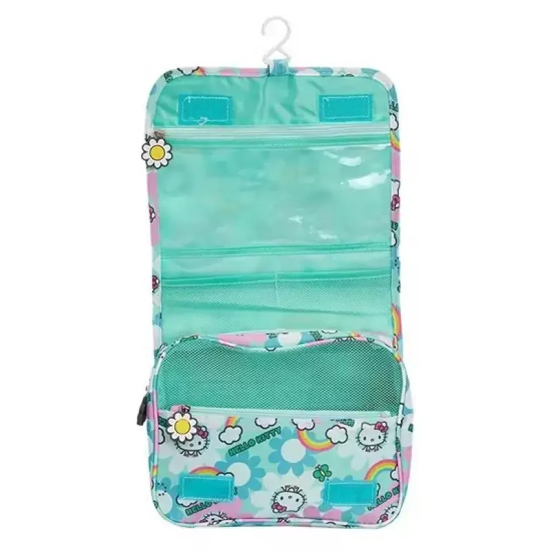 

Складная сумка для стирки Hello Kitty, косметичка Sanrios, нейлоновая мультяшная большая вместительная сумка для хранения Kawaii, косметичка, портативные сумки для женщин