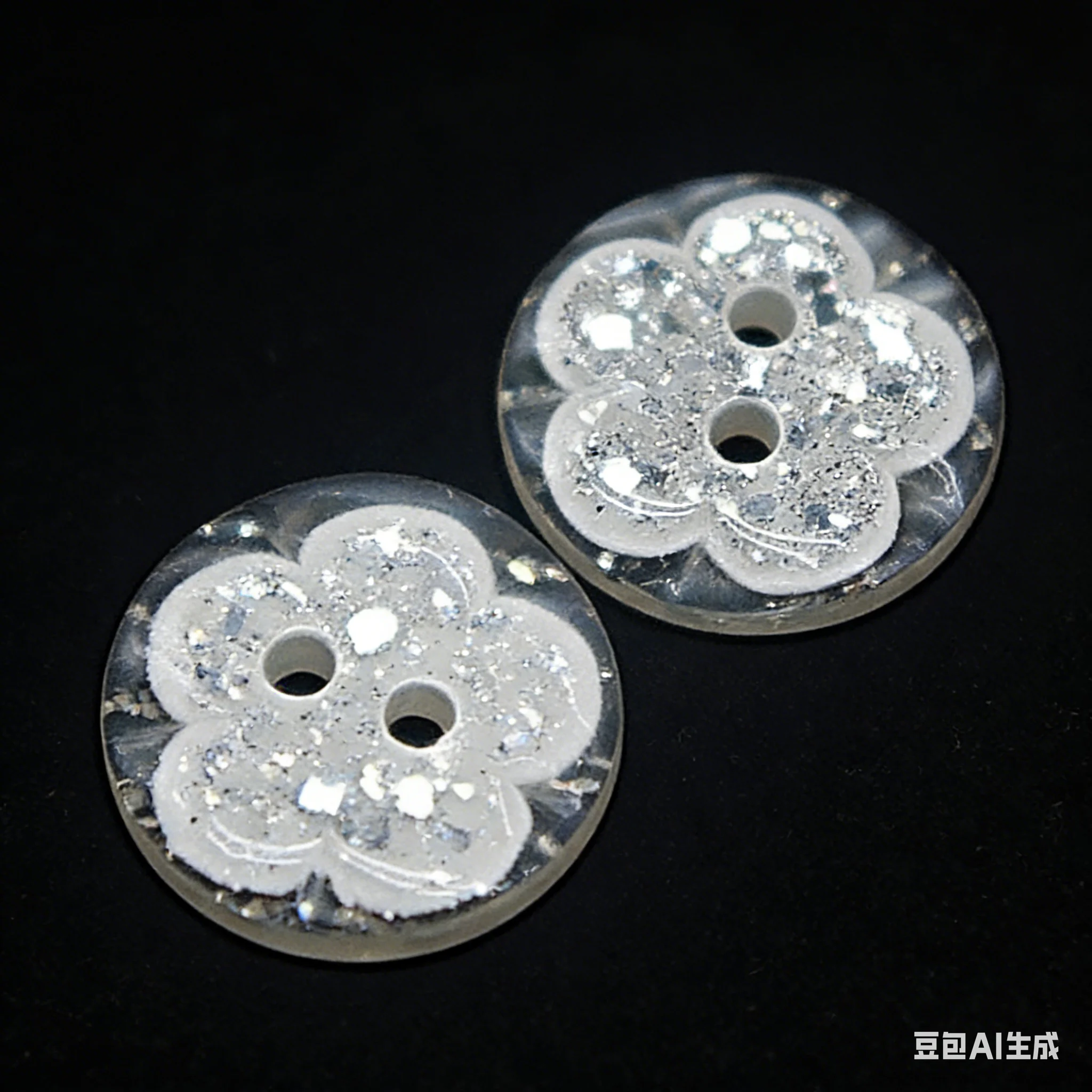 50 botones de resina para coser, diseño de flor redonda de 15 mm con dos agujeros para álbumes de recortes y decoración de costura