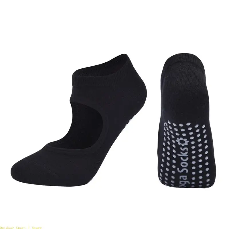 

A0KA Women Pilates Socks Full Toe Ankle Socks Cotton Socks Slip Resistant Pilates Socks for Trampolines Fitness Workout Dance