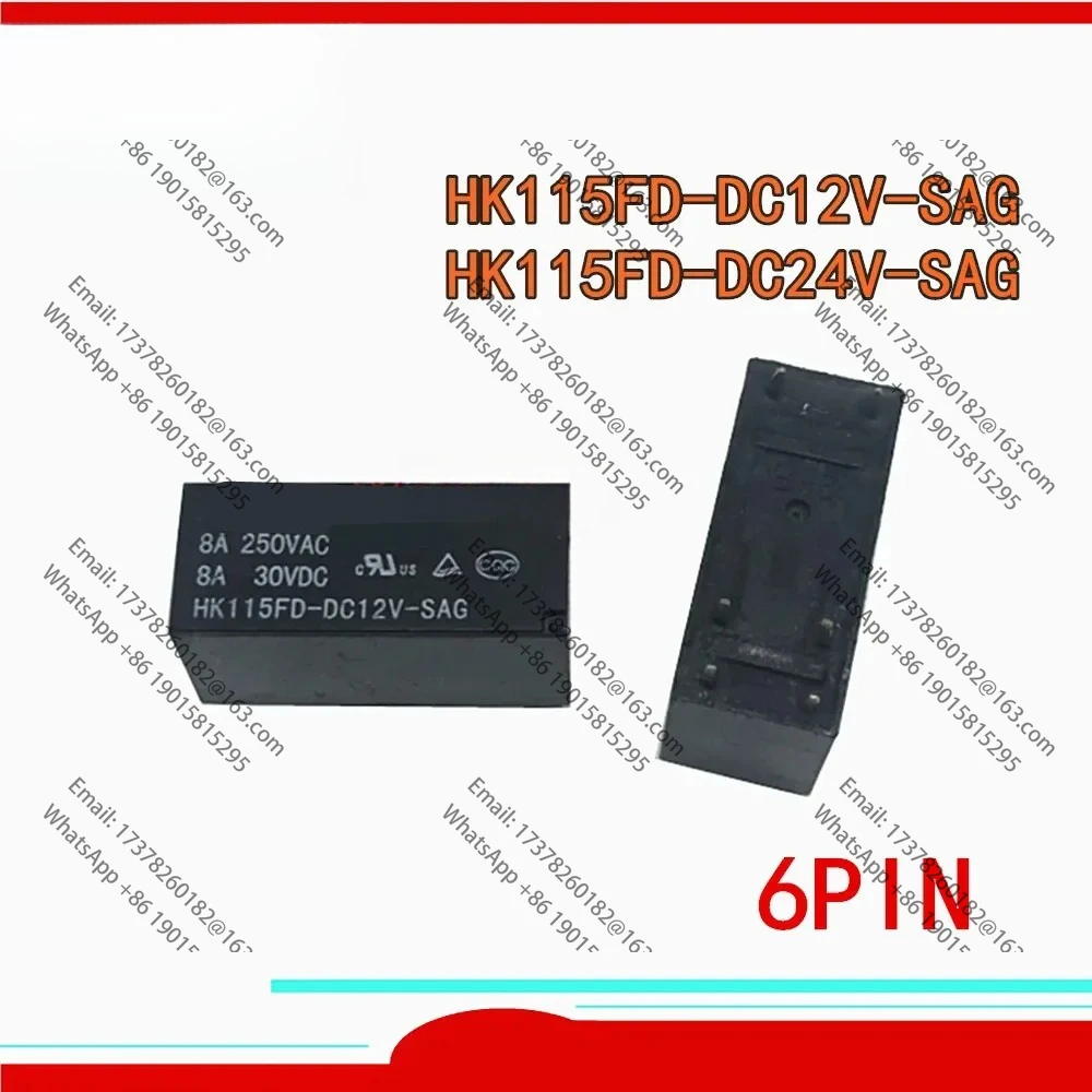 

10 шт./лот, 100% оригинальное новое реле HK115FD-DC12V-SAG 12 В постоянного тока HK115FD-DC24V-SAG 24 В постоянного тока 6 контактов