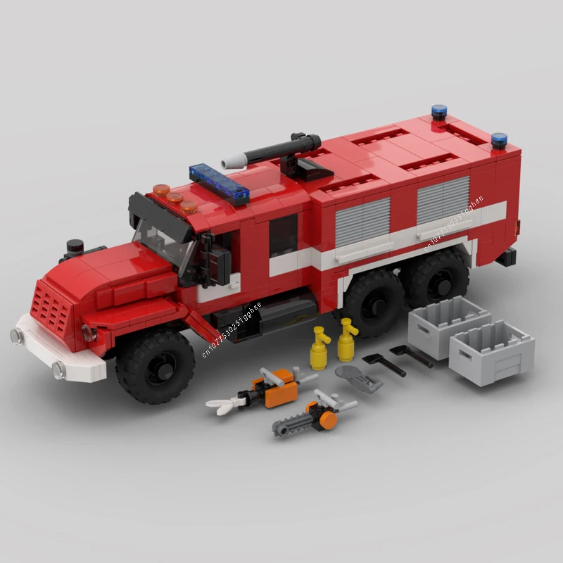 Classical City Vehicles MOC URAL 4320 6x6 Fire truck Building Blocks Model Bricks Sets Assemble Display Children\'s Toys Gifts