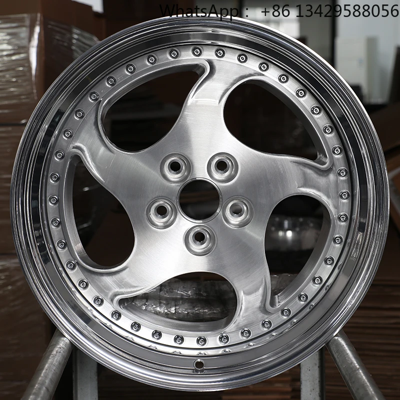 Piatto profondo 5x114.3 Ruote concave in lega di alluminio forgiato Doppio pezzo Spazzolato Finitura oro lucido Fuoristrada 30mm 20mm 4 Pezzi