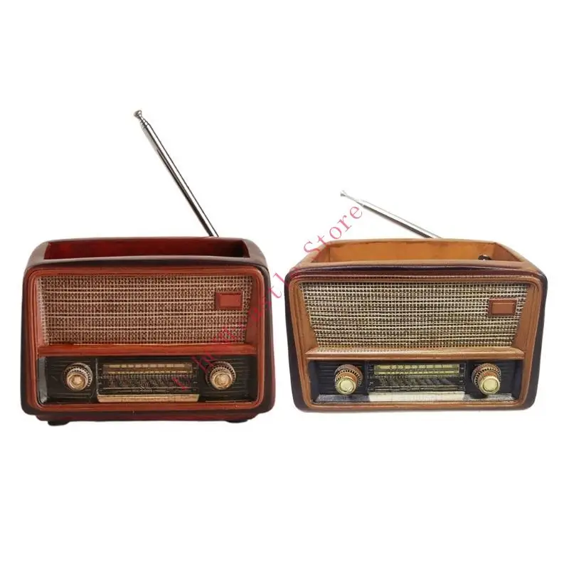 63HF Retro Radio Shaped Flower Pot Indoor Plant Pots Drainage Primitive Country