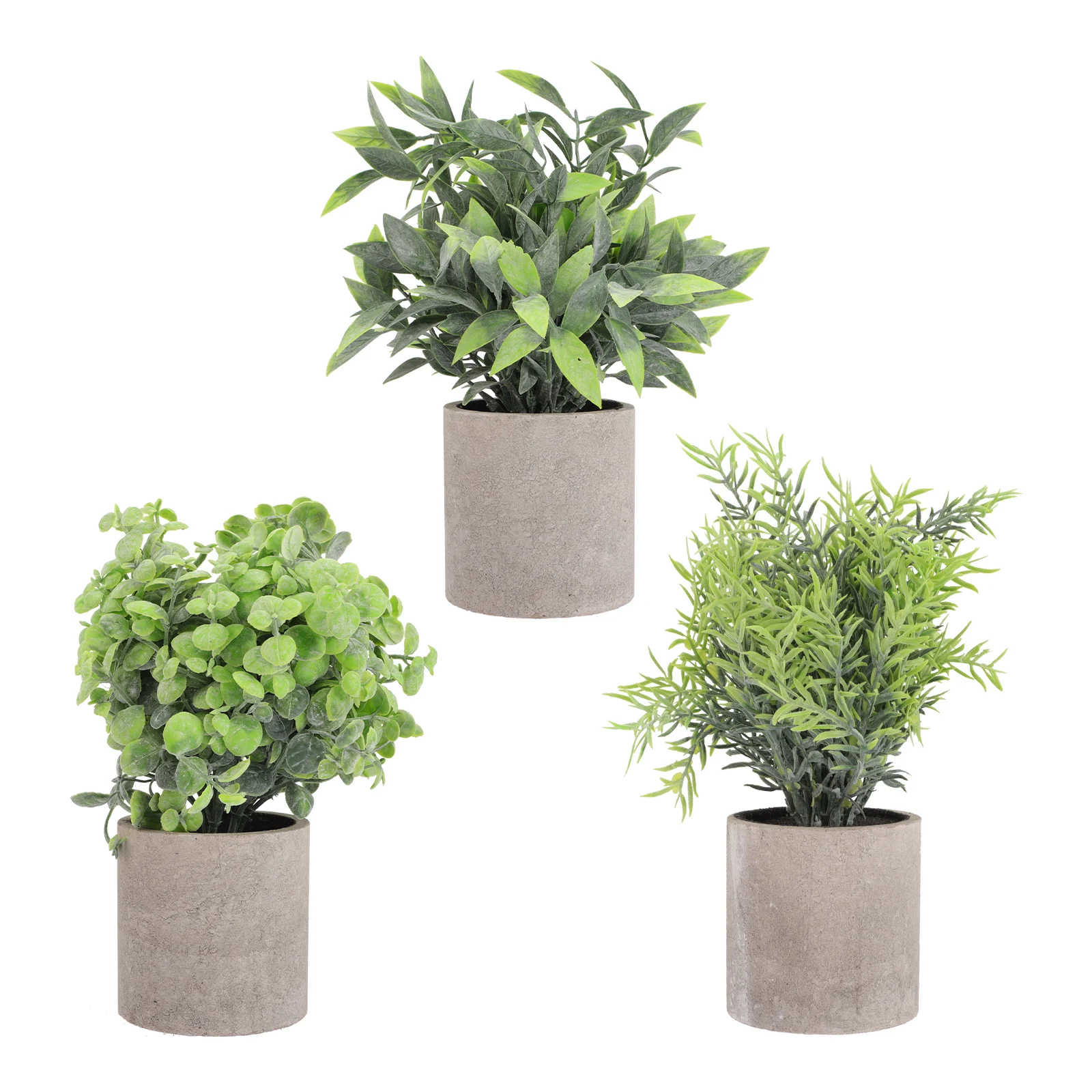 

3pcs Simulated Artificial Green Plants Desktop Decors Fake Potted Plants Plastic Pots Small Exquisite Decorations For Living