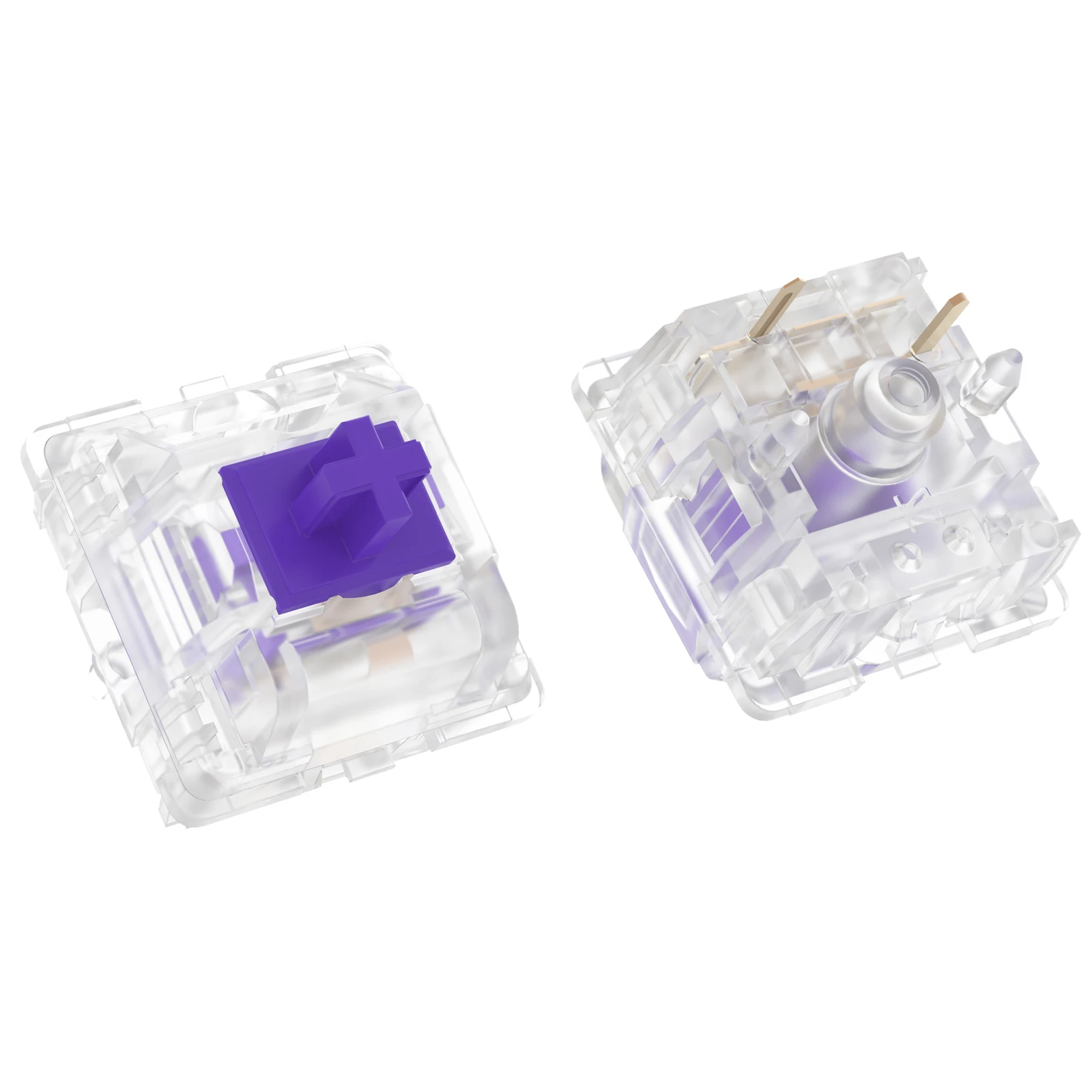 Imagem -04 - Durock-médio Interruptores Tácteis Interruptor de Teclado Mecânico Clear Zealio v2 Interruptores Tácteis Banhado a Ouro Roxo 65g Primavera