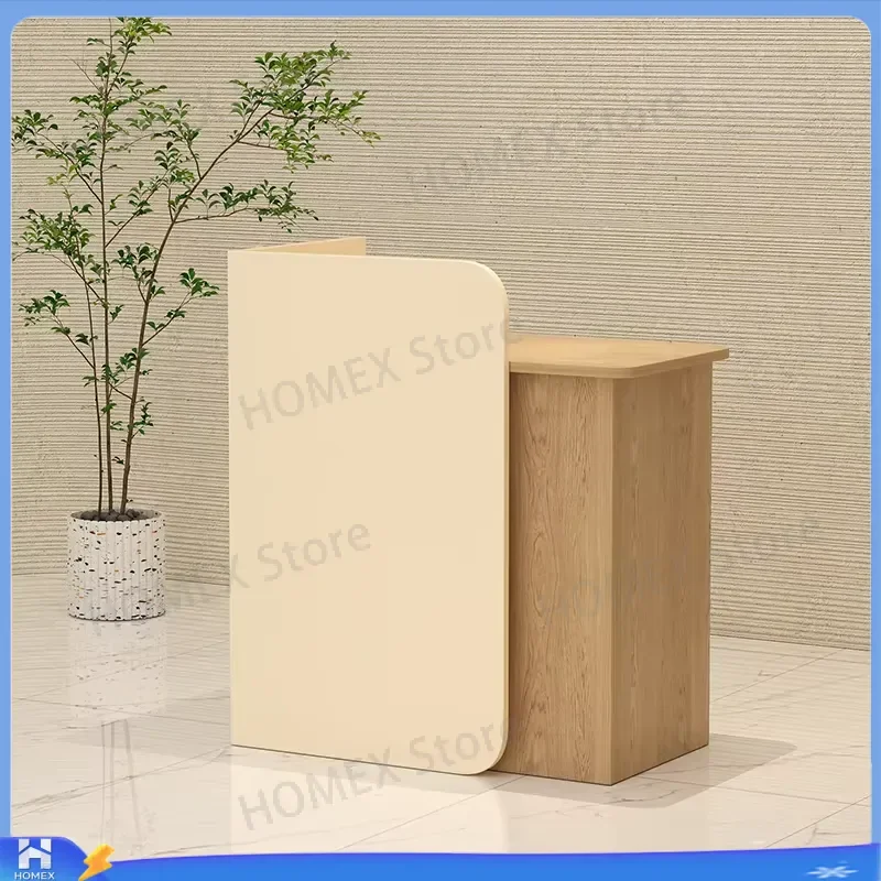 Custom Glamour Reception Desk Elegant European Style Office Furniture Trendy Aesthetic Storage Counter Classic Front Desk for