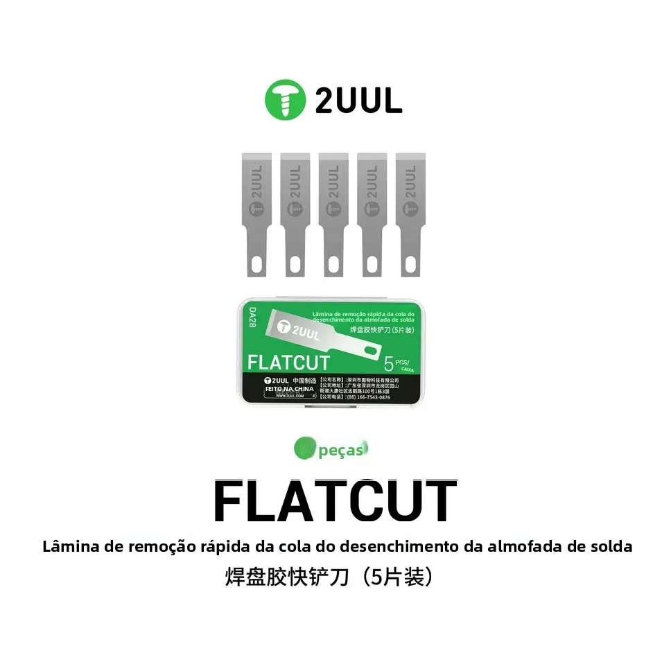 2uul-da28-flatcut-solder-pad-underfill-cola-laminas-de-remocao-rapida-5-unidades-caixa