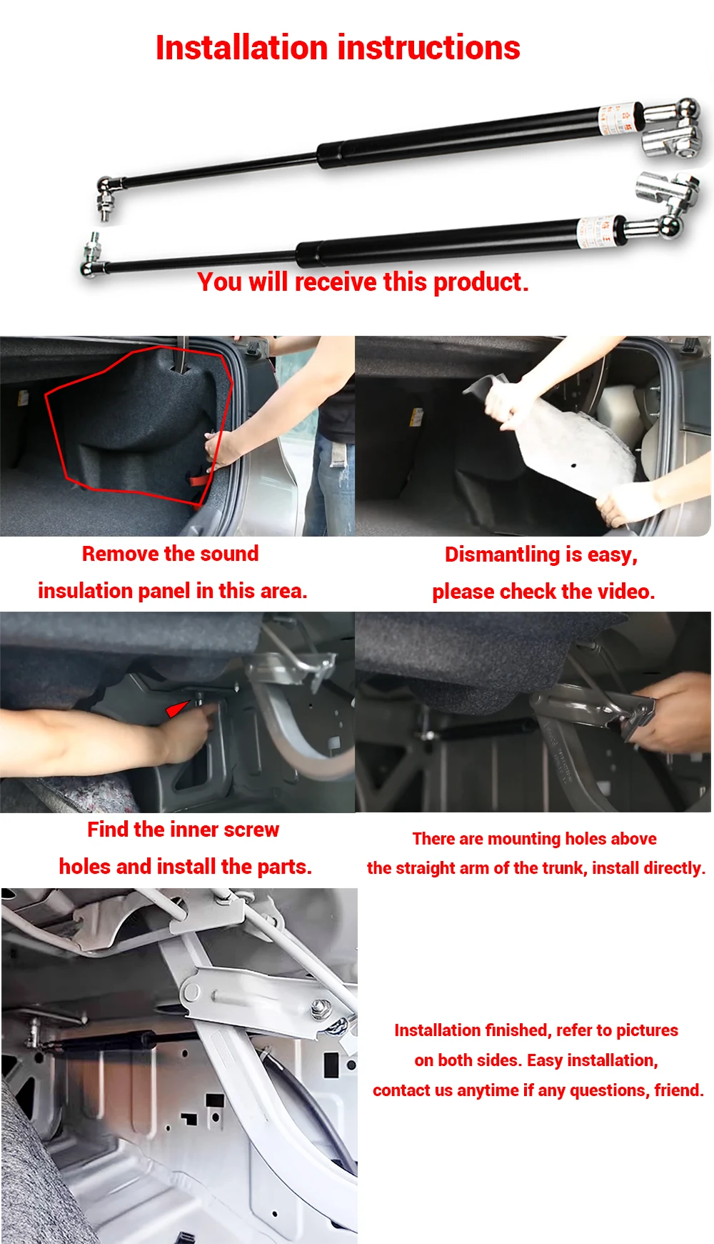 Refit Trunk Spring Booster Automatic Lifting Accessories for Ford Mondeo 2014 2015 2016 2017 2018 2019 mk5 Car-styling