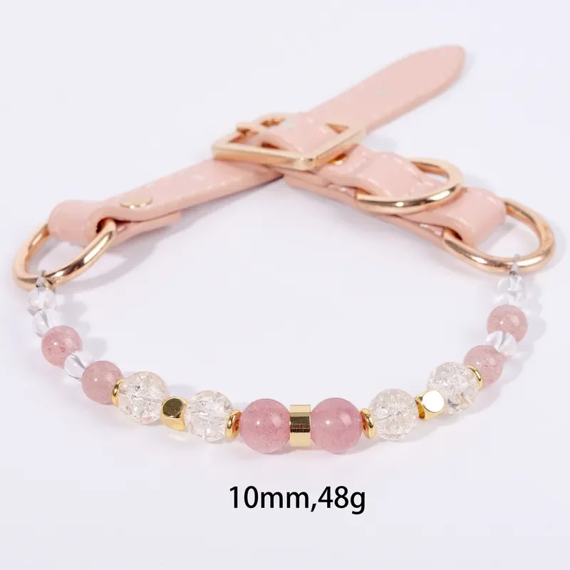Cross-border new pet crystal collar natural powder crystal healing crystal pet dog collar jewelry necklace spot