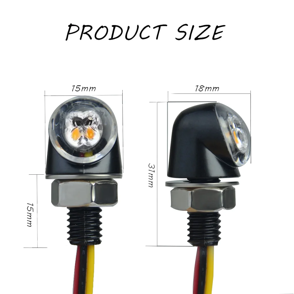 8mm Aluminium LED Turn Signal Lights Lamp Flasher Indicator DRL Brake Stop Lights For Cafe Racer Bobber Chopper Moto Accessories view 2