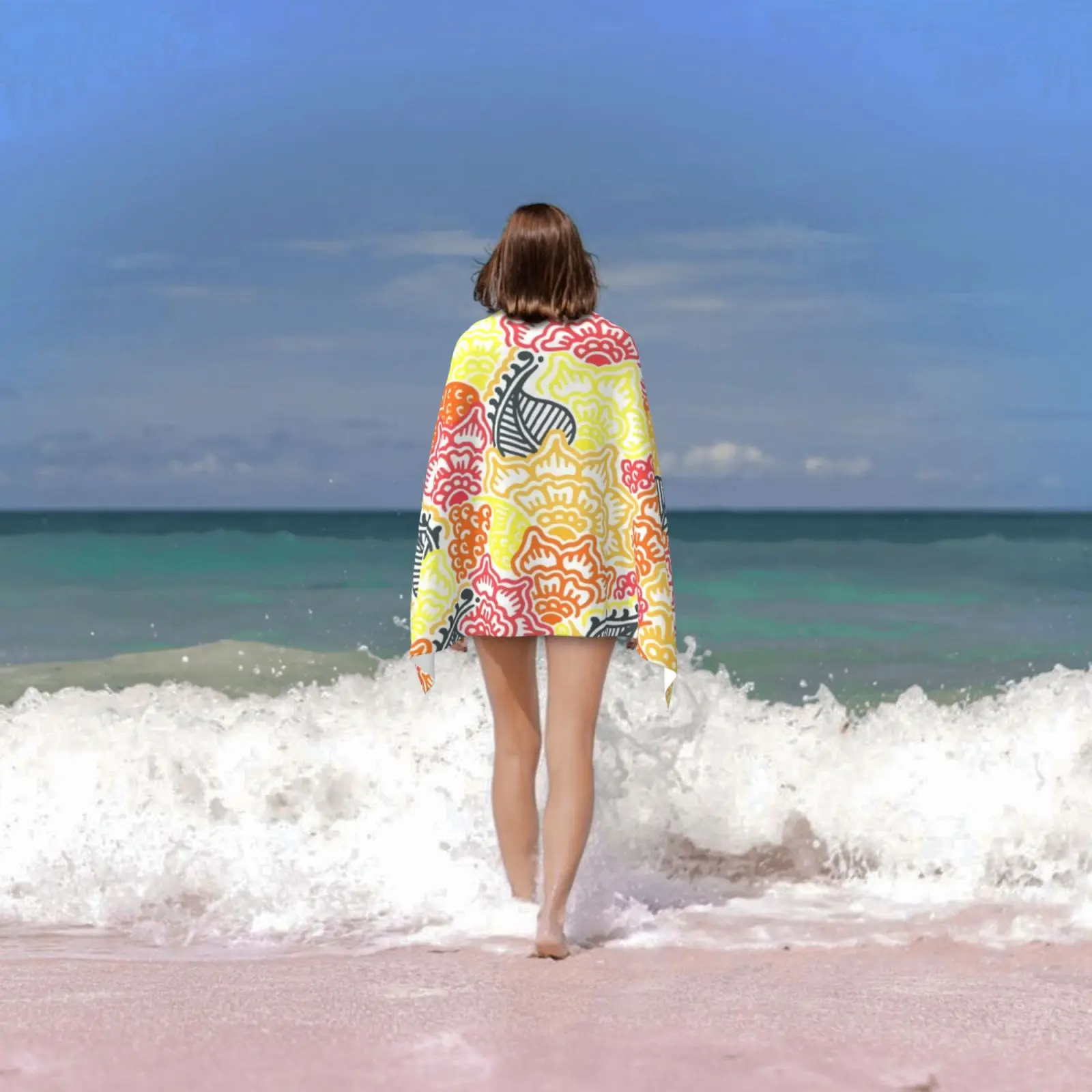 حديقة حمراء وبرتقالية | |   الطبيعة | |   نمط الأزهار منشفة حمام مخصصة منشفة زهور الحناء زهرة مشرقة