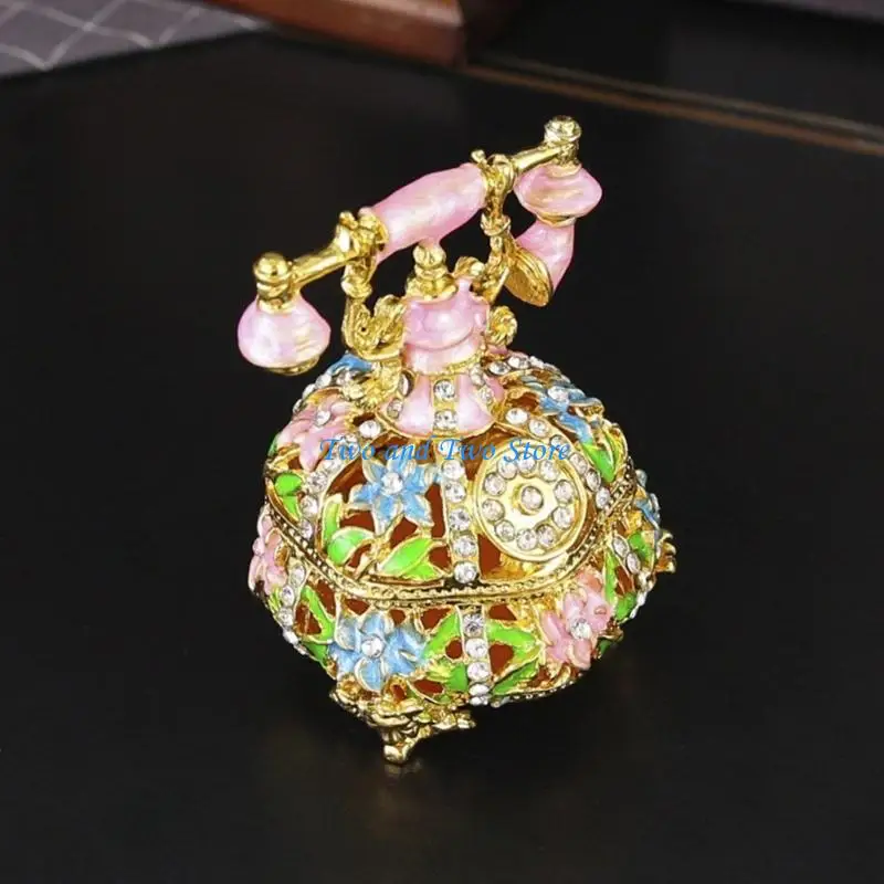 HX6F Decorative Metal Telephone Jewelry Organizers with Delicate and Cutout Patterns