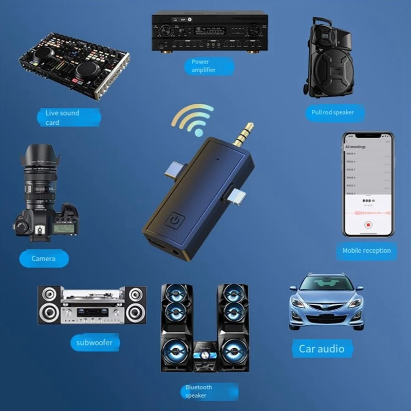 New 2.4G Wireless Three In One Intelligent Audio Microphone Mini Outdoor Live Streaming Computer Microphone Live Vlog In