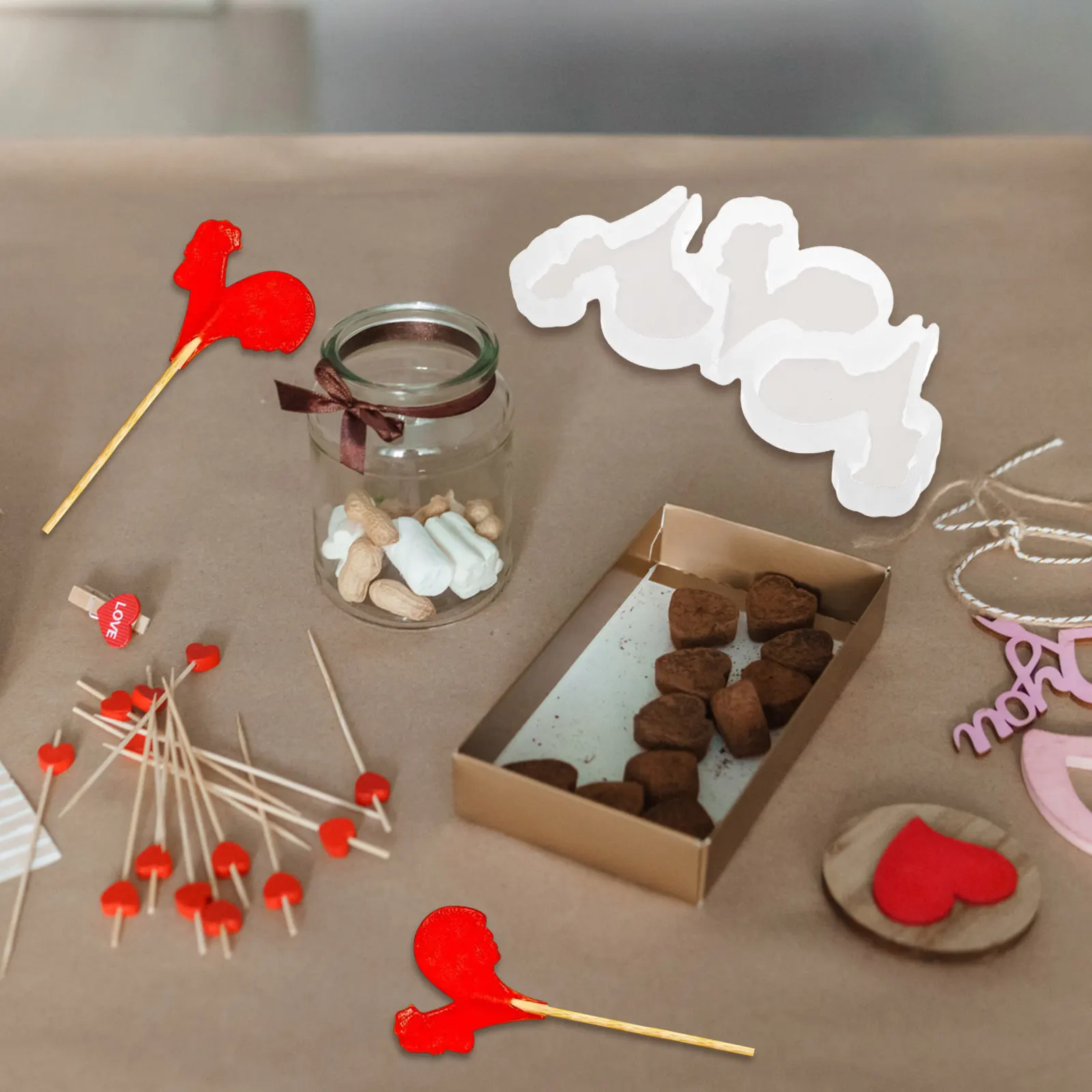 2Pcs Rooster Shape Silicone Mold Chocolate Candy Molds Flexible Baking Tools DIY Resin Lollipop Mold Rooster Hen Silicone Molds