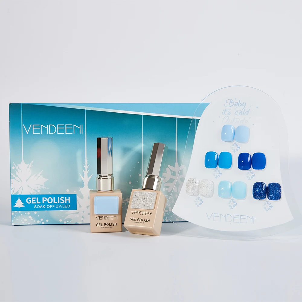 Vendeeni 6 Farben/Set Weihnachts-Gel-Nagellack TPO HEMA-FREI Eisblau Rot Grün UV LED Soak-Off Gel-Lack mit Display – Detail 12