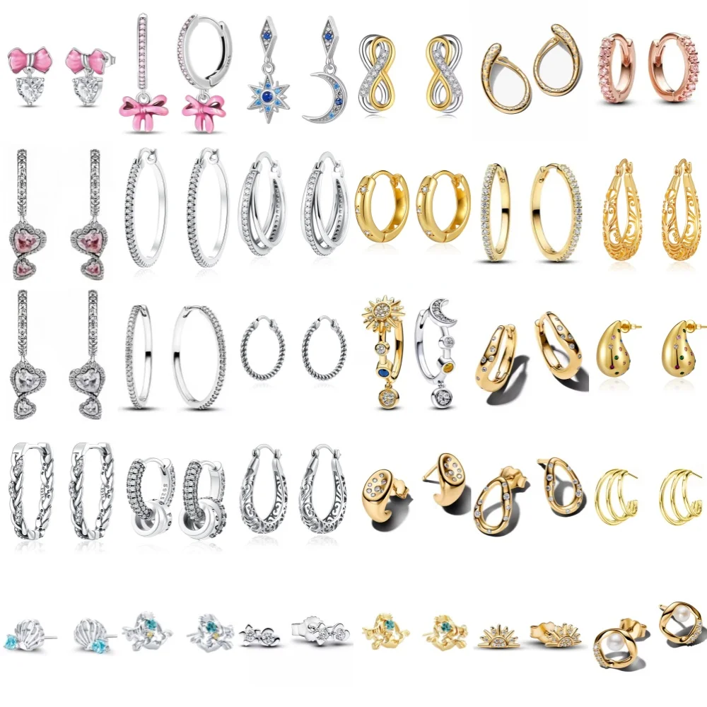 Hot Selling 925 Silver,Heart-Shaped,Sun And Moon,Fish,Shell Earrings Suitable for Women to Wear exquisite And Charming Jewelry ﻿