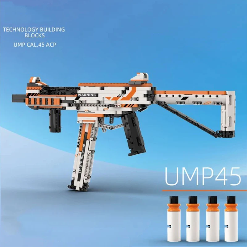 Militaire serie Ump45 machinepistool Can Fire Bullets-model Compatibel met Lego Assembly Toys Brick voor kinderen verjaardagscadeaus