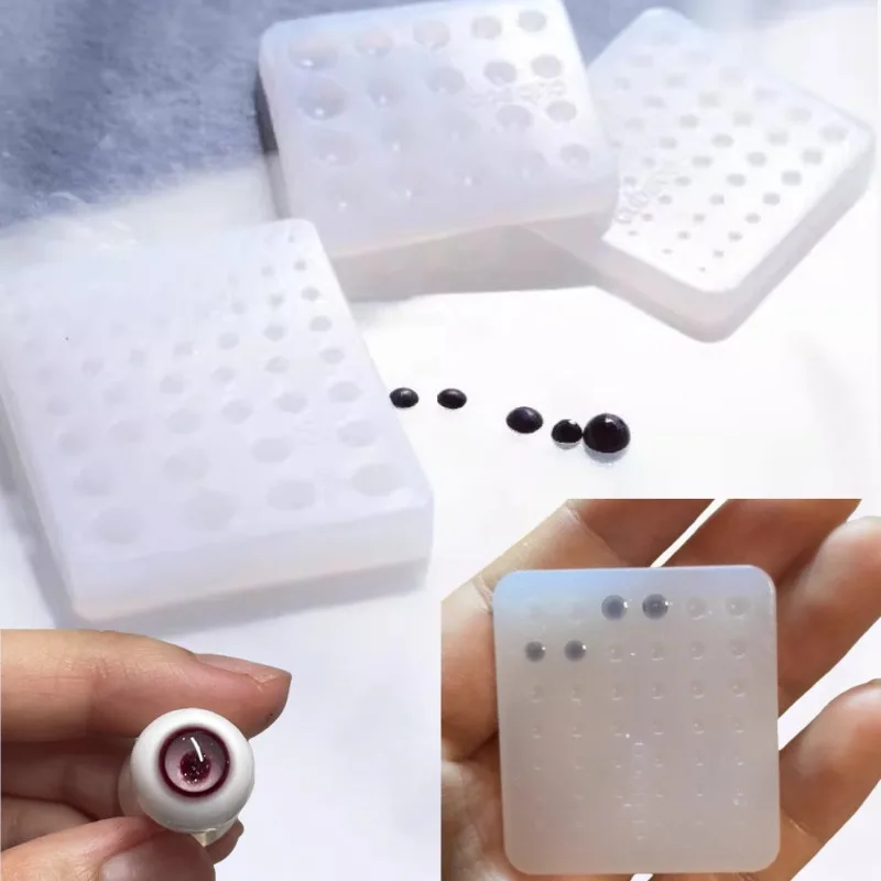 Various Height Hemisphere Resin Pupil Mold DIY Handmade Ob11 Anime Doll Full-size Thin Sheet Eye Pupil Model Simulation Eye Mold