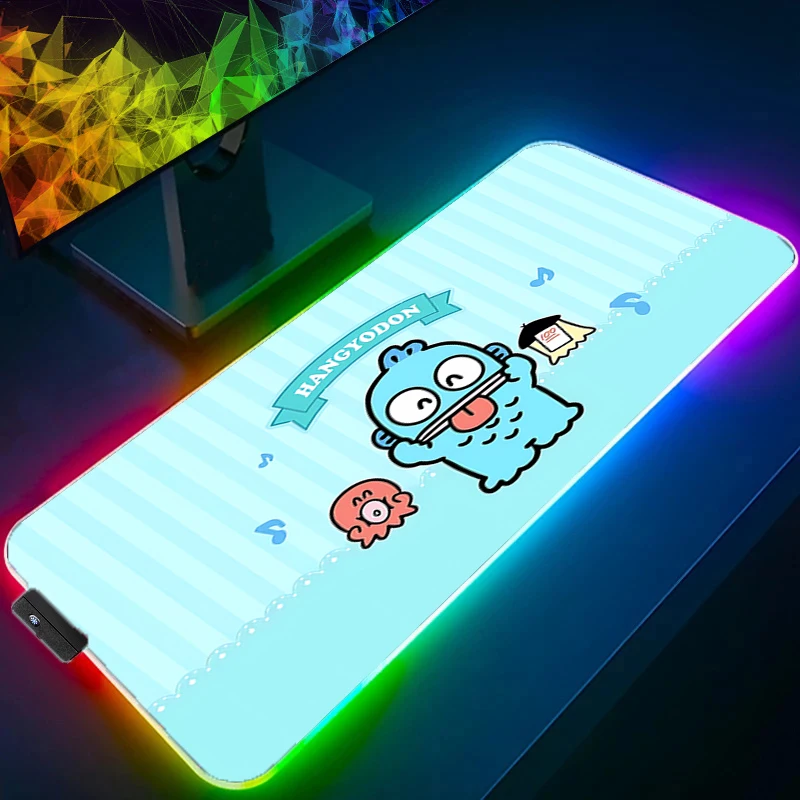 

S-sanrio Large Mouse Pad LED Gamer Desk Mat Modern Table Keyboard Laptop Carpet Backlight Gaming XL 800x300 Kawaii RGB Mousepad