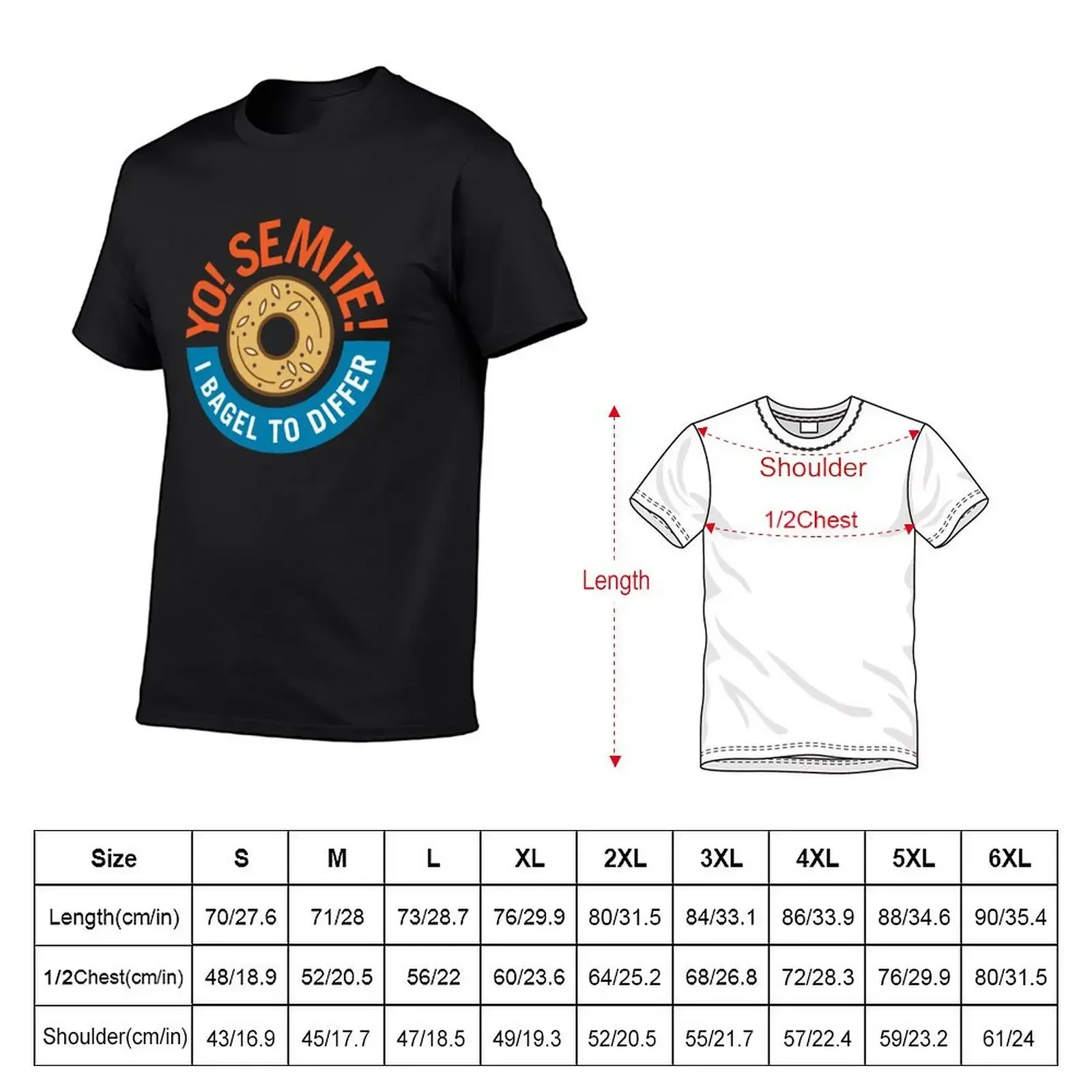 Yo! Semite! I Bagel to Differ T-Shirt man t shirt plain graphic t shirt vintage shirts men